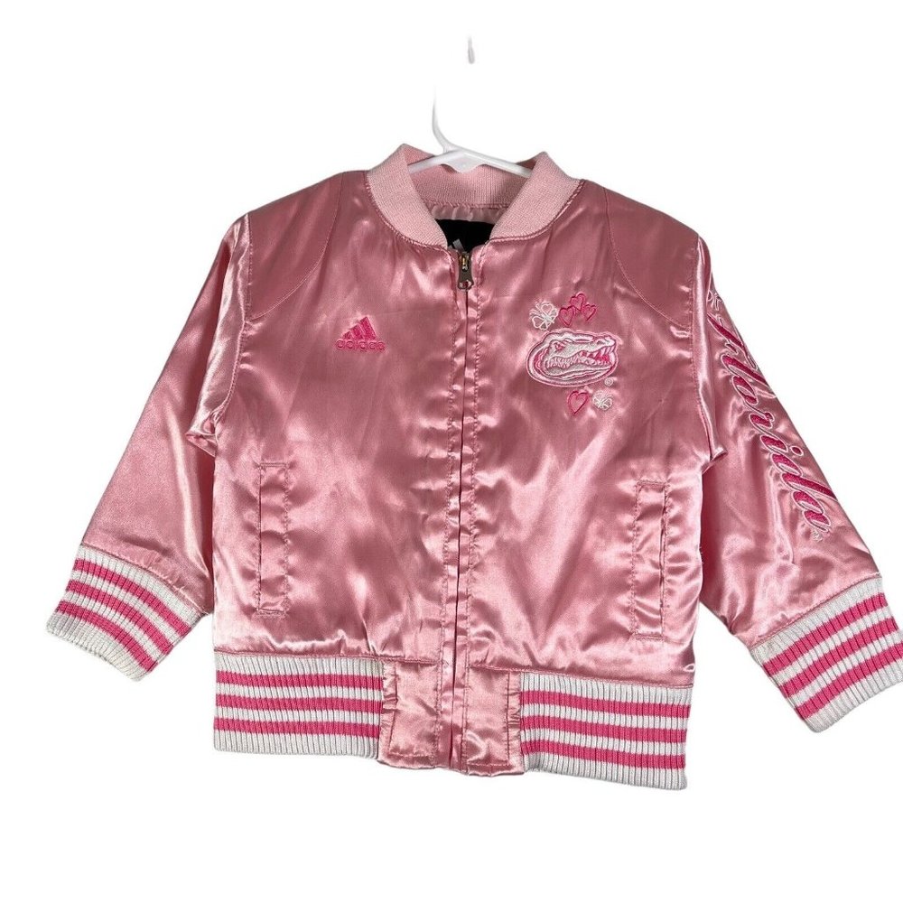 Adidas University Of FL Gators Toddler‎ Zip Up Jacket Size 3T Pink Embroidered